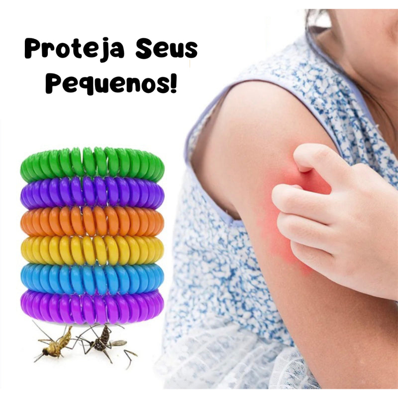 KIT Pulseiras Repelente Anti Mosquitos Citronela Unidades Para Adultos e Crianças *Não Tóxico*