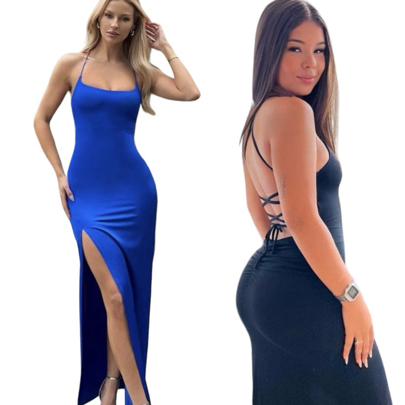 Vestido Longo SUPLEX Fenda - Empina Bumbum