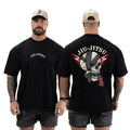 Camisa Oversized Academia - Jiu Jitsu Caveira Faixa Preta