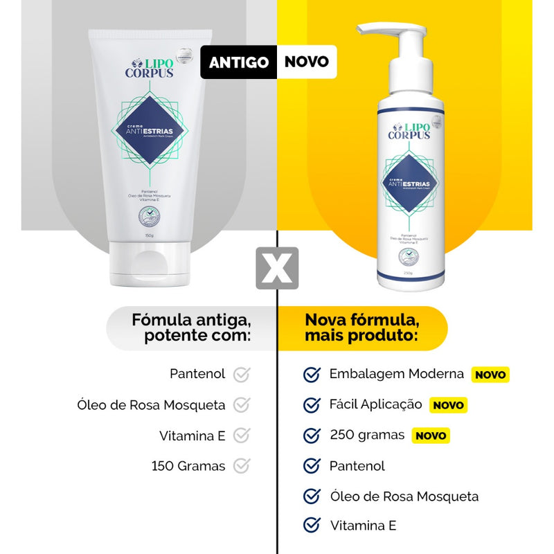 Creme AntiEstrias Removedor Estrias 250g Lipo Corpus