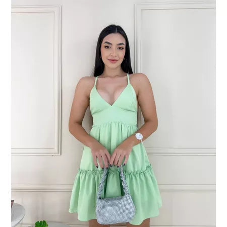 Vestido Curto Rodadinho Alcinha Liso Estampado Verão Delicado