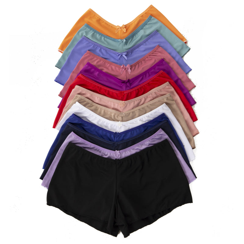 Kit 5 Shortinhos Lisos Cores Variadas Short Boxer Feminino Segunda Pele Confortável Adulto