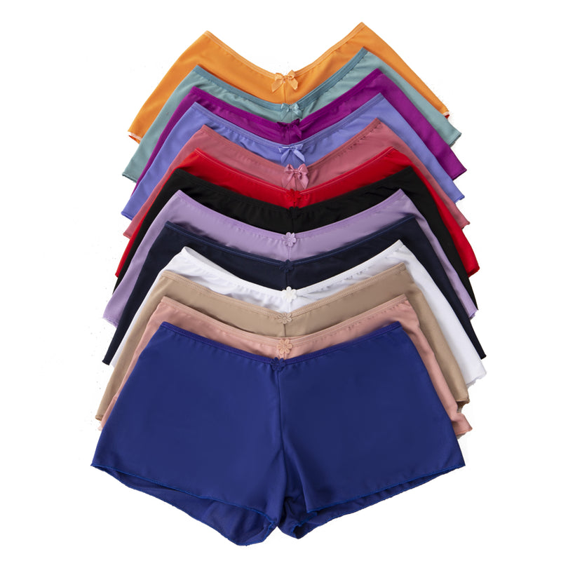 Kit 5 Shortinhos Lisos Cores Variadas Short Boxer Feminino Segunda Pele Confortável Adulto