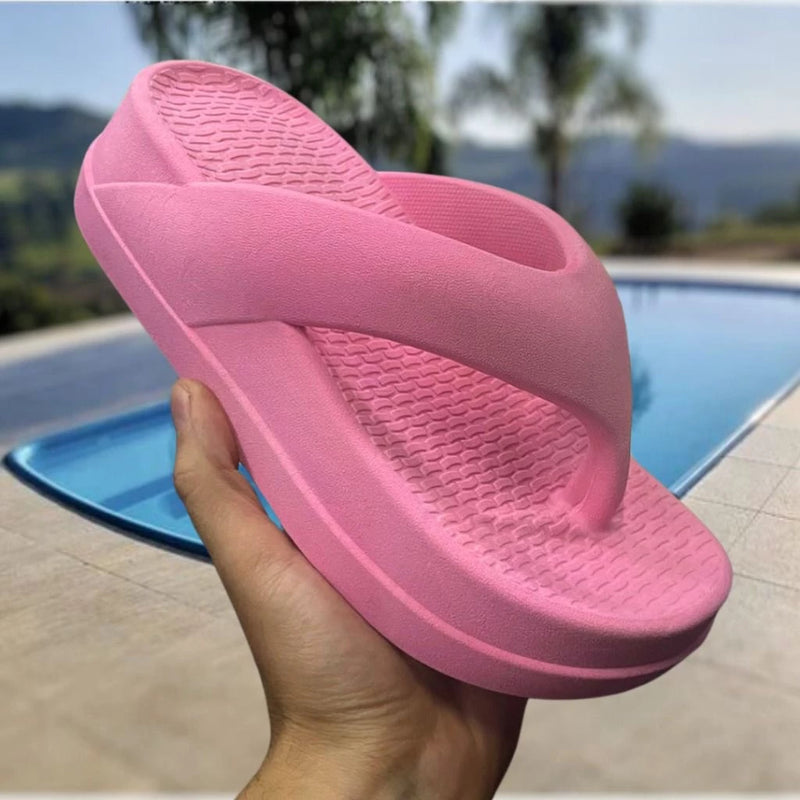 Chinelo sandalia plataforma  Nuvem de Dedo Feminino Nuvem  Leve Macio Ortopédico