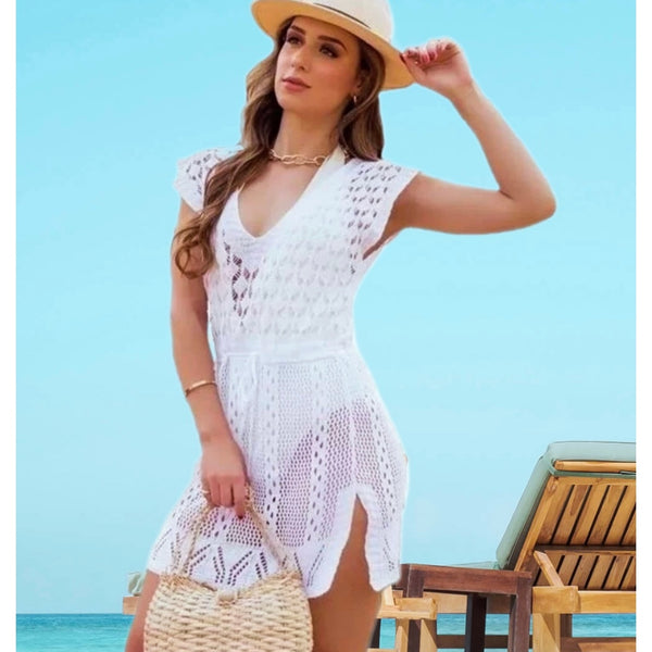 Saida De Praia Vestido Trico Verao Praia Piscina Ultima Moda