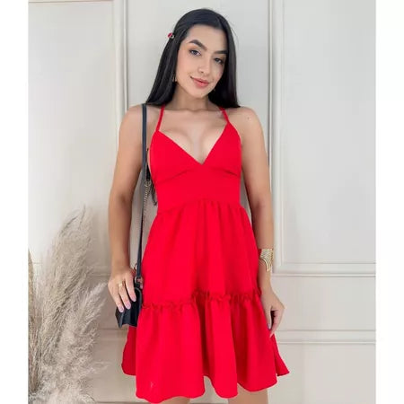 Vestido Curto Rodadinho Alcinha Liso Estampado Verão Delicado