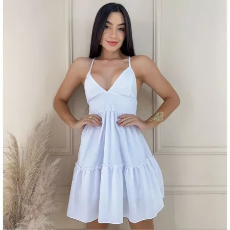 Vestido Curto Rodadinho Alcinha Liso Estampado Verão Delicado