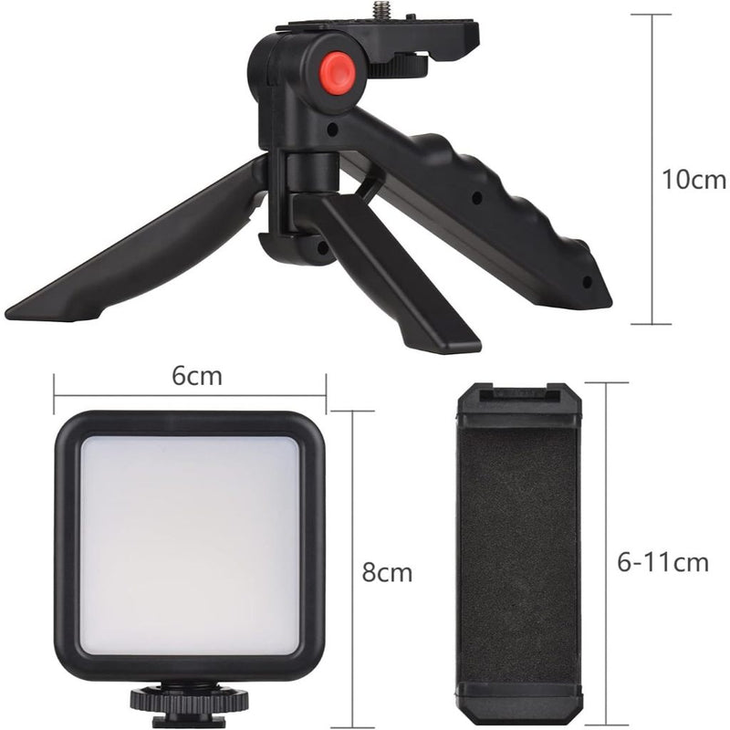 Tripé Estabilizador de Mão kit 5 em 1 gimbal Microfone Celular Gravação De Vídeo