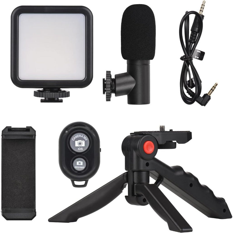 Tripé Estabilizador de Mão kit 5 em 1 gimbal Microfone Celular Gravação De Vídeo