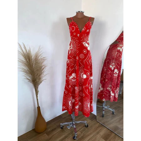 Vestido Feminino Longo verão estampa FARM