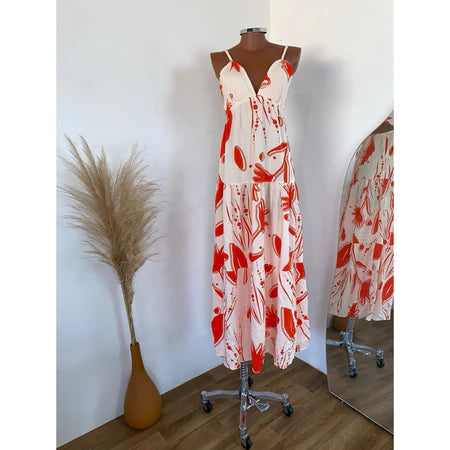 Vestido Feminino Longo verão estampa FARM