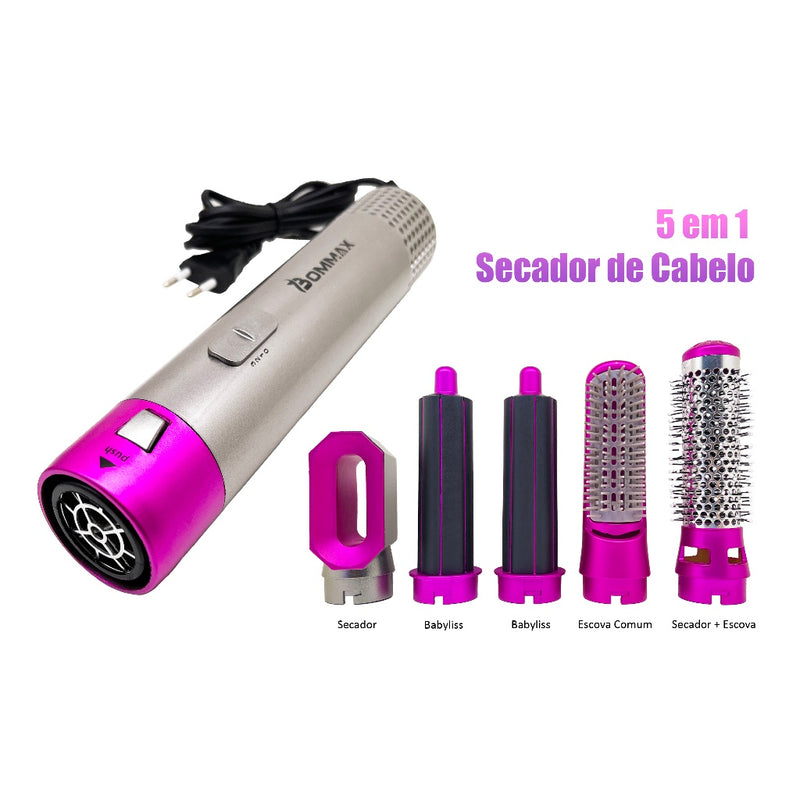 Escova 5 em 1 RadiancePro -  Secador, Pente, Modelador &  Enrolador  *Profissional*